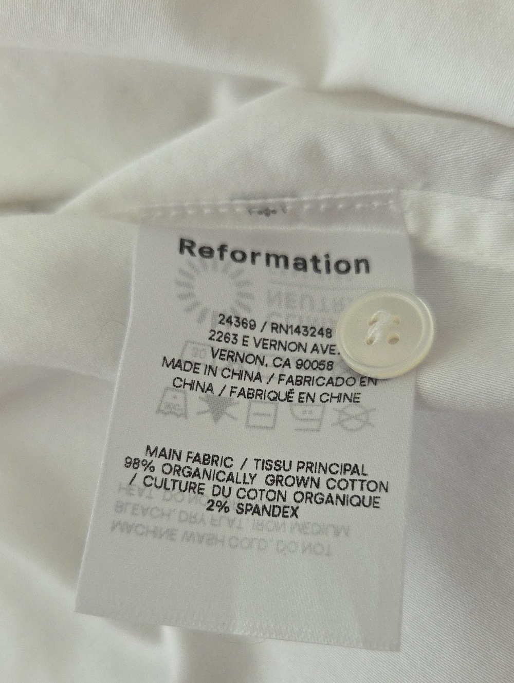 Reformations Womens Minimilist White Button-Up Shirt - Picture 5 of 6